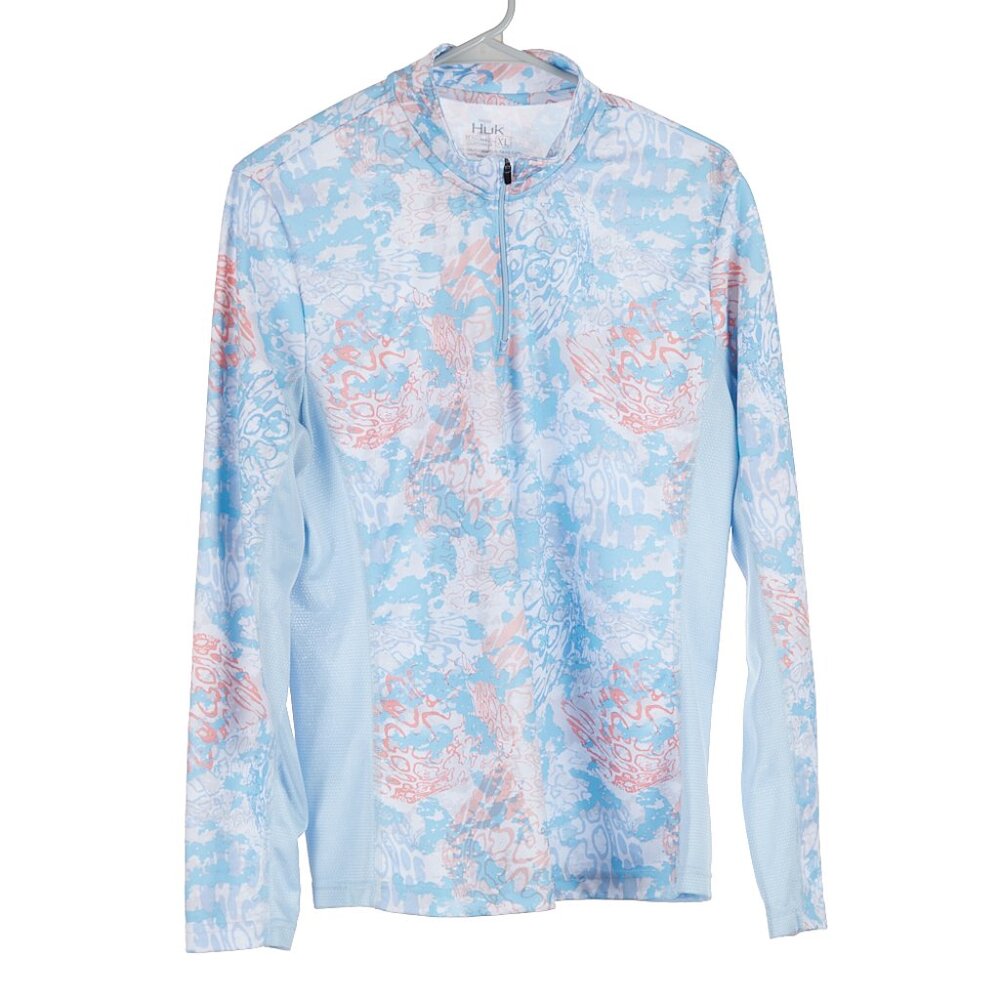 HUK Fishing in Tide Change - Horizon Sun Protect Long Sleeve Mesh Top Women's XL